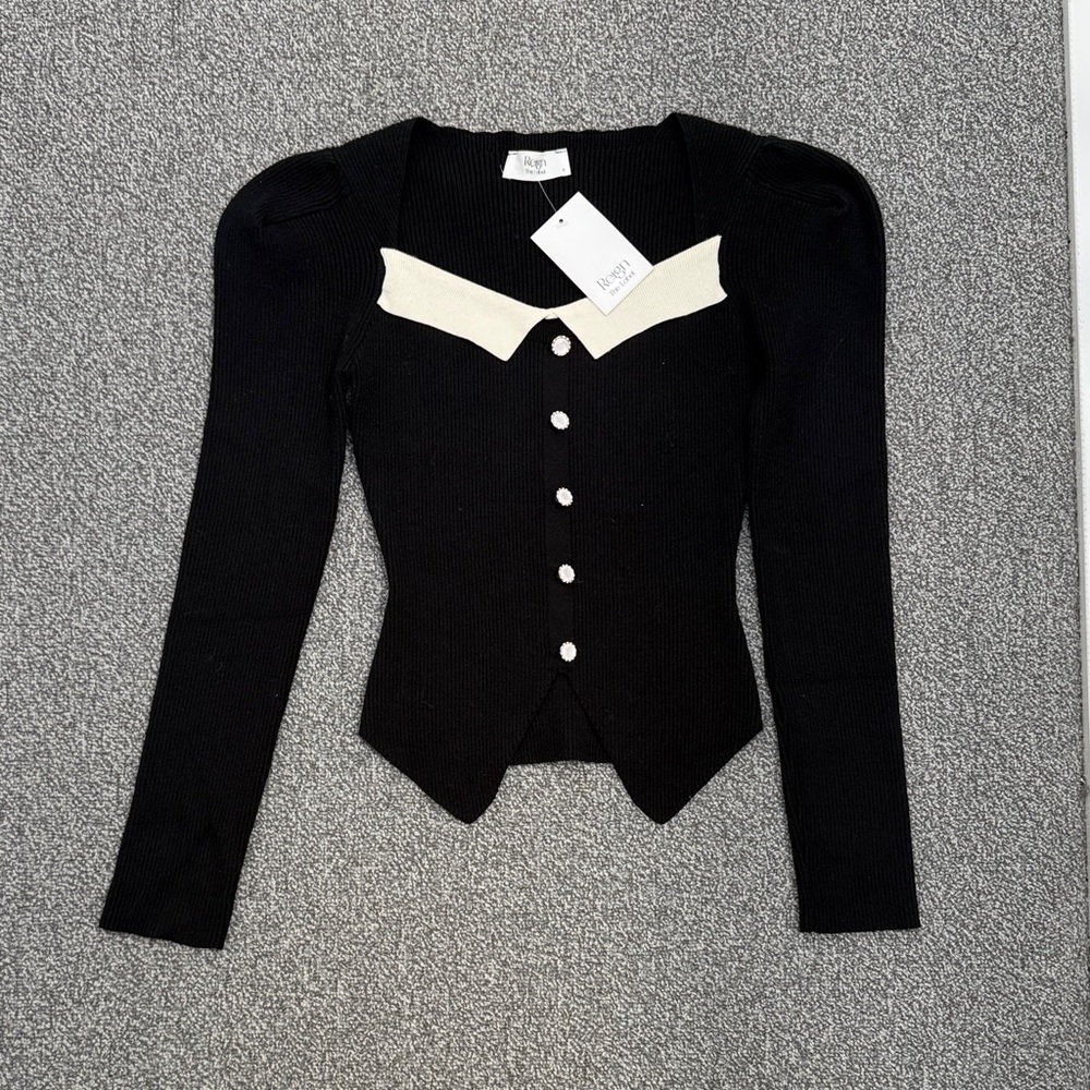 Reign Black and White Button Down Shirt